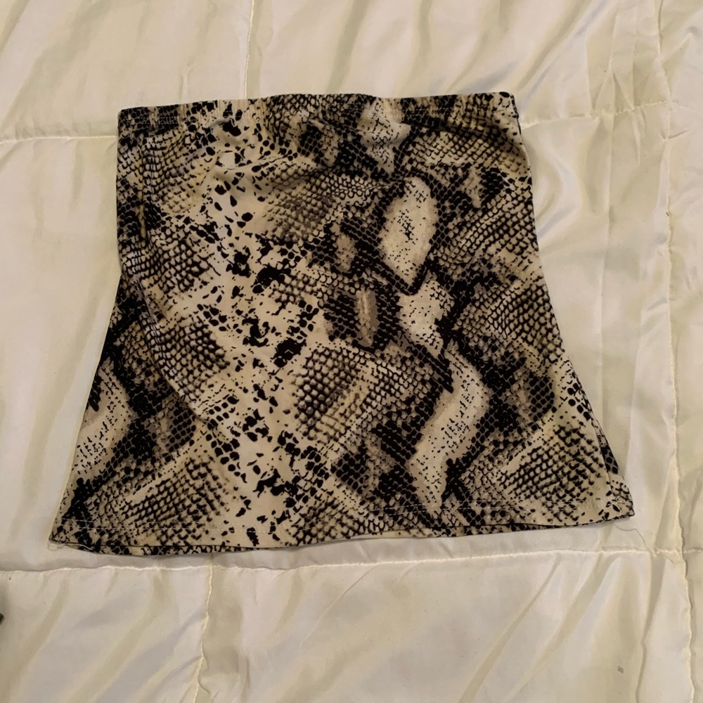 Snakeskin print tube top